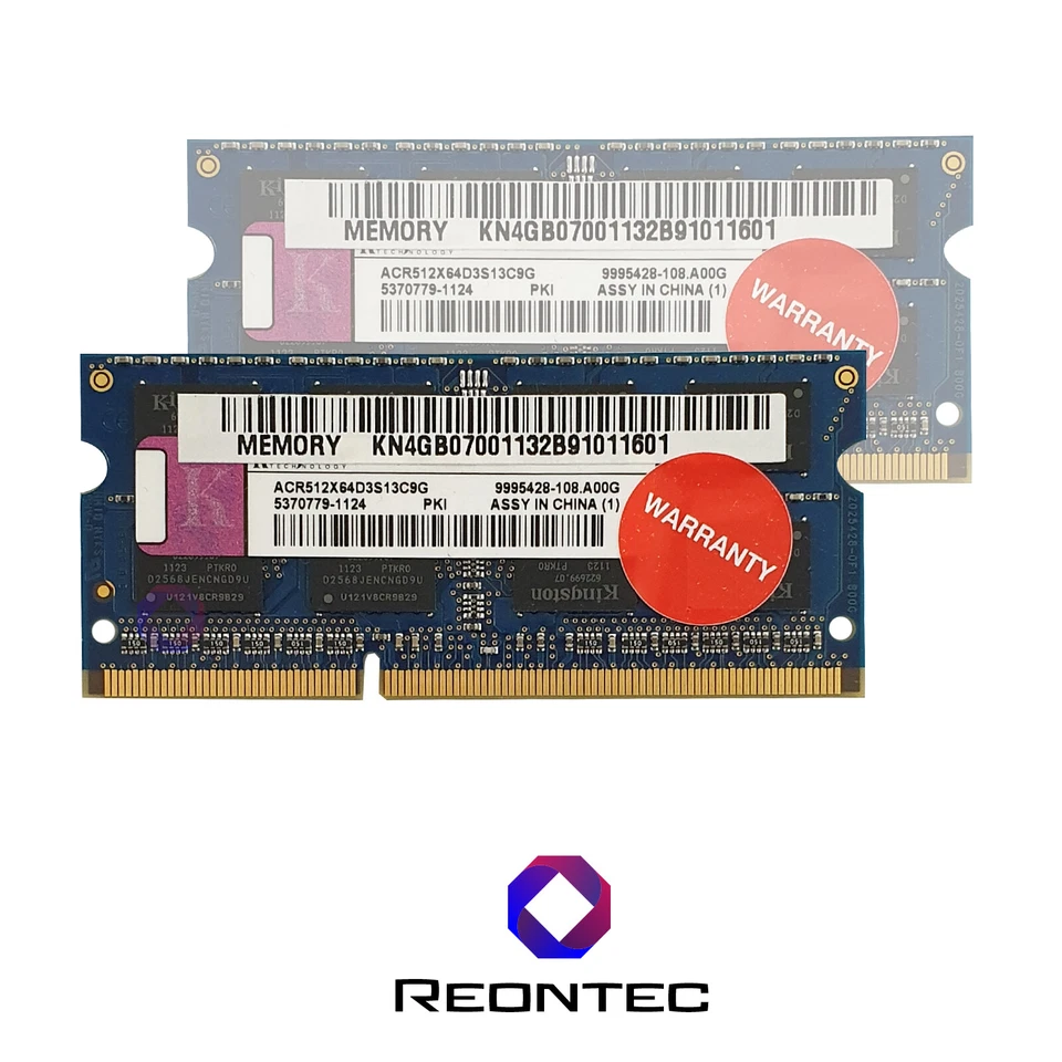 4GB RAM Laptop Kingston PC3-10600S DDR3 ACR512X64D3S13C9G - Immagine 1 di 1