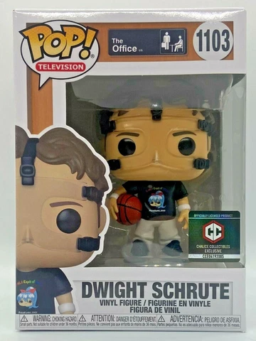 FUNKO POP DWIGHT SCHRUTE BASKETBALL THE OFFICE #1103 CHALICE EXCLUSIVE IN HAND Cover