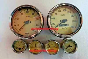 Smiths Replica Kit- Elec Temp + Oil + Fuel + Amp Gauge+kmph Speedo +Tacho 100 mm - Picture 1 of 6