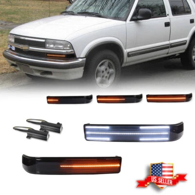 Luces de señal LED delanteras de humo para 98-04 Chevy S10 Blazer GMC Sonoma Foto 1 de 4