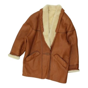 Chaqueta de piel de oveja marrón | Abrigo pesado de invierno forrado de lana vintage para hombre - Imagen 1 de 5