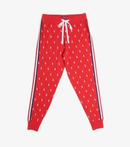 Polo Ralph Lauren Print Pony Logos Pants PK78SR-2LX-Red- Size Medium or Large - Picture 1 of 1