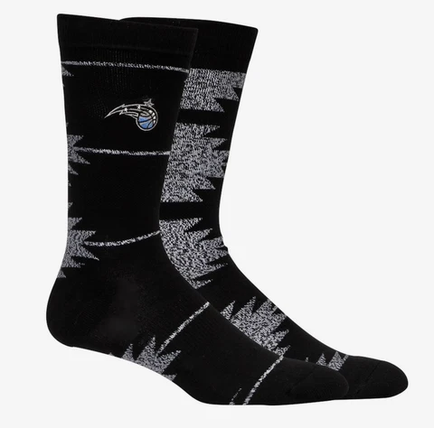 PKWY NBA Orlando Magic Black Blue White Geo Crew Basketball Socks Sz M Youth 1-6 Cover
