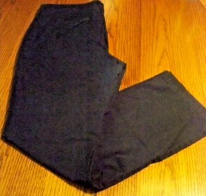 Gloria Vanderbilt Navy Blue Cotton Spandex Slacks Sz 14 Flat Front 5 Pocket EUC - Picture 1 of 9