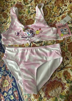 Girls L 10/12 Hello Kitty & Friends 2PC Tie Dye Bikini Swimsuit~NeW~ - Image 1 of 4