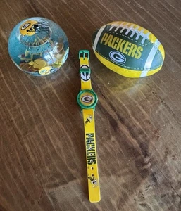 Green Bay Packers Vintage Duck House NFL Globe, Watch, Small Franklin Football! - Picture 1 of 12