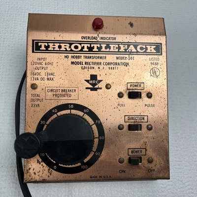 MRC Throttle Pack Model 501 HO Hobby Train Transformer By Model Rectifier Corp - Image 1 of 4