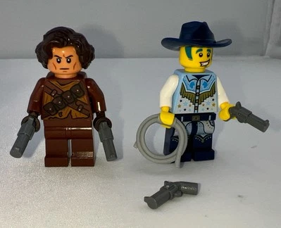 Lote de minifiguras Lego - 2 Western Cowboy MOC BAM pistolas cuerda Foto 1 de 3