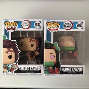 Funko Pop! Demon Slayer Holiday Tanjiro Kamado #2032 & Nezuko Kamado #2033 - Picture 1 of 5