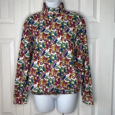 Top Vintage LILLY PULITZER Mariposa 'Lilly' Cursiva 100% Algodón Cuello Alto M Foto 1 de 4