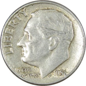 1956 Roosevelt Dime AG About Good 90% Silver 10c US Coin Collectible - Picture 1 of 2