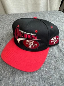 Vintage San Francisco 49ers Snapback Hat Red Black - Picture 1 of 5