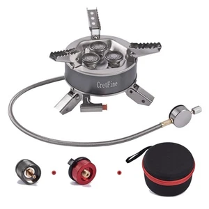 6800W Windproof Camping Stove with Adapters, Foldable Backpacking Triple Burn... - Picture 1 of 6
