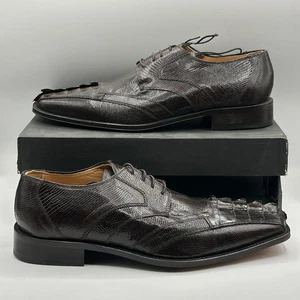 NEU David Eden Herren Krokodil & Eidechse Leder elegante Schuhe braun Derby Größe 13 - Bild 1 von 11