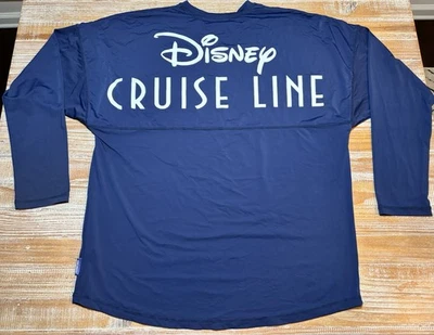 UPF 50+ Adult Disney Cruise Line Spirit Jersey Size M Spellout Script Navy Blue - Image 1 of 4