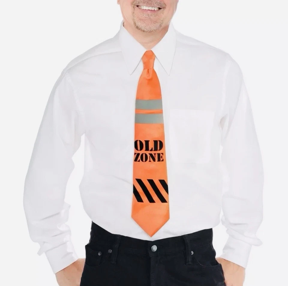 Cinta de Construcción Over the Hill Zona Antigua Cumpleaños Celebración Corbata Naranja Foto 1 de 1