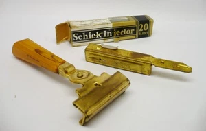 Vintage Schick Single Edge Injector Safety Razor w/20 Blade Box Yellow Handle - Picture 1 of 12