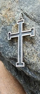Nicht mehr produziert James Avery großer Kreuz Anhänger Unisex Sterlingsilber - Bild 1 von 4