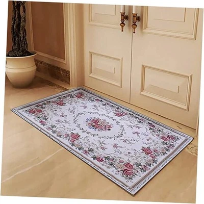  Luxury Soft Rustic Floral Area Rugs Washable Elegant Shabby Rose Rug Non Slip  - Image 1 of 4