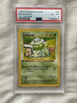 1999 Pokemon 1st edition Base Set Bulbasaur 44/102 PSA 6 - Image 1 of 3