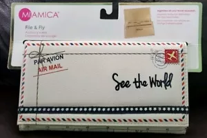 Miamica File & Fly Travel Organizer "See the World" Map 9×5×0.75 in New - Picture 1 of 4