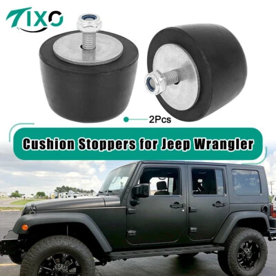 2x For Jeep Wrangler 1987-2018 Black Rubber Bumper Cushion Hood Stoppers Genuine - Image 1 of 4