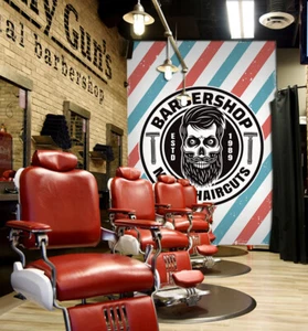 3D Streifen C669 Haarschnitt Barber Shop Tapete Wandbild Fototapete Vera 23 - Bild 1 von 11