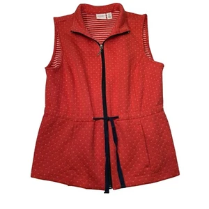 Chico's Weekends Steppweste ärmellos durchgehender Reißverschluss Kordelzug Taille rot Größe 0 - Bild 1 von 4