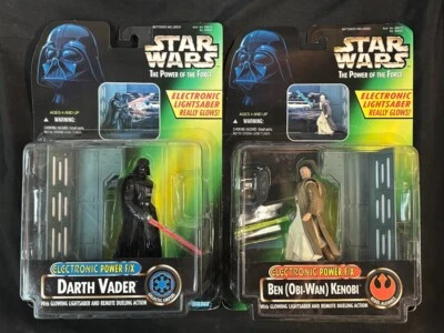 Star Wars Power FX BEN OBI-WAN & DARTH VADER Electronic Figures NEW Kenner 1996 - Image 1 of 4