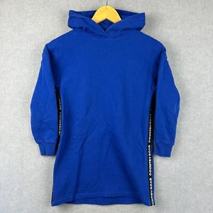 Country Road Jumper Womens 8 Blue Long Sleeve Hooded Side Torso Logo Strip - Picture 1 of 10