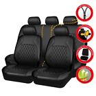 9pc Car Seat Cover PU Leather Interior Accessories Protector Universal Full Set
