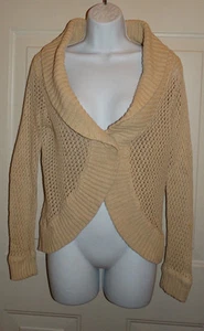 Style & Co beige Baumwolle offen gewebt Cardigan Knopf Mitte Petite Größe Small - Bild 1 von 5