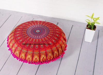 Cojines De Suelo Mandala Indio Tapiz Bohemio Funda De Meditación US - Imagen 1 de 3