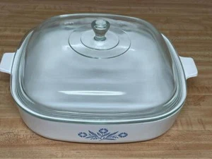 RARE Corning Ware BLUE CORNFLOWER P-16-B 2 QUART Casserole With PYREX P-12-C Lid - Bild 1 von 1