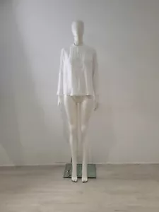 LAURENCE DOLIGE (2) White Cotton Shirt UK 10 12 EU 38 40 Round Neck Blouse Top - Picture 1 of 15