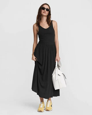 New $325 Rag & Bone Dancer Midi Dress in Black sz S - Image 1 of 4