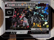 2021 Contenders Draft Picks Micah Parsons Front-Row Seats RC RED /23 Cracked Ice