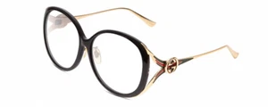 Gucci GG0226SK Designer Reading Glasses Black/Gold Oval 60mm - Picture 1 of 1