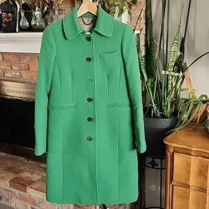 VNTG J. Crew Womens ItalianWool Thinsulate Lined Button Down Peacoat Green Sz XS - Picture 1 of 24