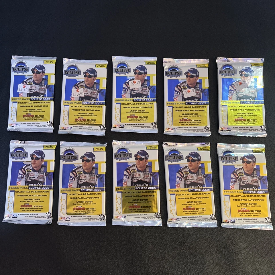 Ten (10) Unopened Press Pass Eclipse 2005 Nascar Trading Cards Packs - Image 1 of 4