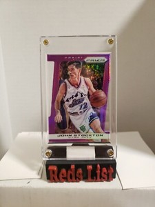 2013-14 Prizm Purple Die-Cut Prizms 32/49 John Stockton #154 Utah Jazz HOF