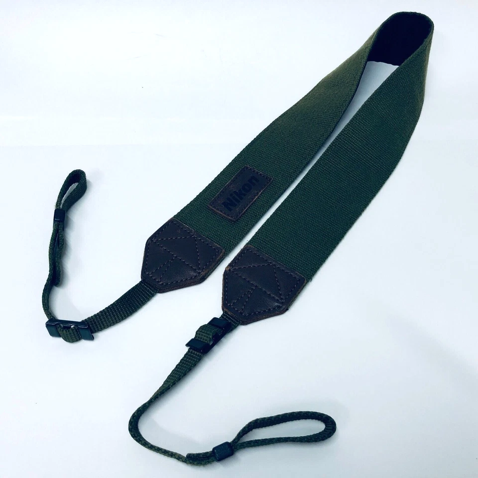 🍙Rare Colour,N.Mint+3🍙Nikon Vintage original strap Olive drab OD Green from JP - Image 1 of 4