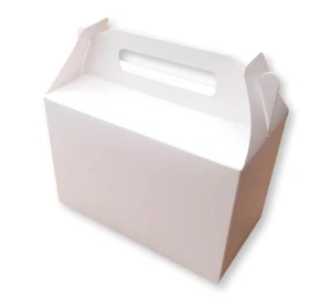 20 WHITE CARDBOARD LUNCH BOXES, PICNIC BAGS, CHILDRENS FOOD BOXES, PARTY BAGS - Picture 1 of 3