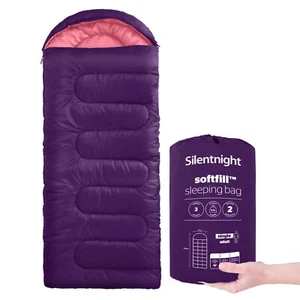 Silentnight Sleeping Bag for Adults 3 Season Lightweight Soft Thick Cosy Warm - Picture 1 of 9