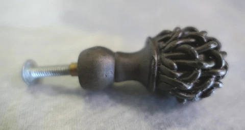Vintage Antiqued Brass Armoire Dresser Sideboard Lamp Finial Cabinet Knob 2" H Cover