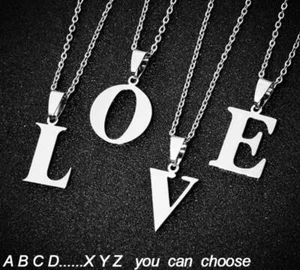 SILBER EDELSTAHL ANFANGSBUCHSTABE A BIS Z ANHÄNGER HALSKETTE ALPHABET UK VERKÄUFER - Bild 1 von 30