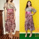 Nwt Amur Jaylah Leopard Print One Shoulder Dress In Neutral Pink Rust Sz 6