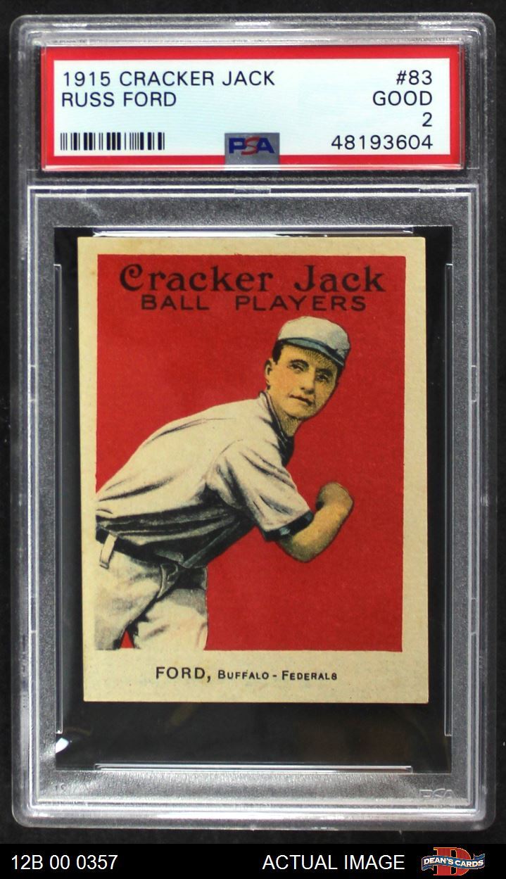 1915 Cracker Jack #83 Russ Ford PSA 2 - GOOD 12B 00 0357