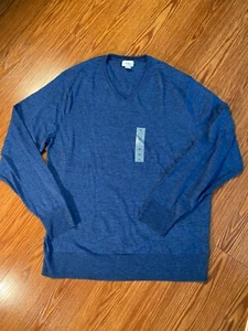 NWT Old Navy Blue Pullover Knit Sweater Size XL V Neck Long Sleeves Cotton/Poly. - Picture 1 of 9