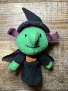 Halloween Boo Finger Puppet Witch 5.5”L Green/Black - Picture 1 of 4